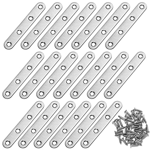 Winkelverbinder Flache Winkel Klammern Rechtwinkliges Edelstahl Ecke Klammer Möbel Flache Ecke Brackets mit Screws für Tabelle Stuhl Bücherregal 96 * 17mm 20 Stücke von MengH-SHOP