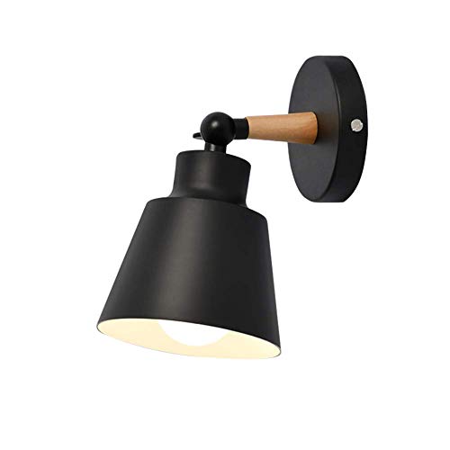 1 Stück- Wandleuchte verstellbare Wandlampe aus Metall in Schwarz, E27-Fassung, max 60 Watt, Wandspot im Retro/Vintage Design, für LED Leuchtmittel geeignet,Kinderzimmer,Arbeitszimmer von Mengjay