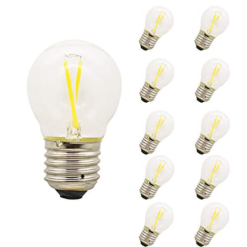 10 Stück G45 E27 Mini Globe LED Glühbirne Warm Weiß 2700K, 2W = 20W, Nicht dimmbar, 360 Grad Strahlungswinkel, LED Edison Schraube Glühbirne, Energiesparlampen, von Mengjay