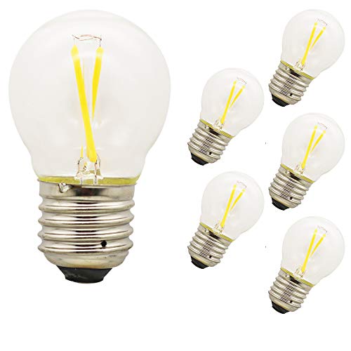 5 Stück G45 E27 Mini Globe LED Glühbirne Warm Weiß 2700K, 2W = 20W, Nicht dimmbar, 360 Grad Strahlungswinkel, LED Edison Schraube Glühbirne, Energiesparlampen, von Mengjay
