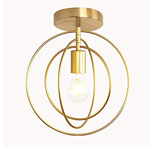 Mengjay Deckenleuchte LED Schlafzimmerlampe Deckenlampe Kreative Modern Landhaus Stil Eisen Kronleuchter E27 Lampenfassung für Innen Wohnzimmerlampe Kinderzimmer Esszimmer Küche Flur Deko (Gold) (A) von Mengjay