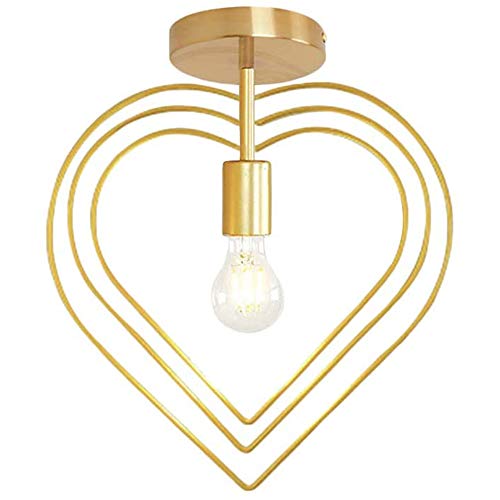 Mengjay Deckenleuchte LED Schlafzimmerlampe Deckenlampe Kreative Modern Landhaus Stil Eisen Kronleuchter E27 Lampenfassung für Innen Wohnzimmerlampe Kinderzimmer Esszimmer Küche Flur Deko (Gold) (C) von Mengjay