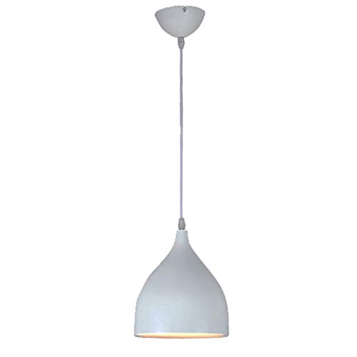 Mengjay Design Industrielle Vintage LED Pendelleuchte Hängeleuchte Φ 17cm für E27 Leuchtmittel, Farbe wählbar, für Wohnzimmer Esszimmer Restaurant Keller Untergeschoss usw (Weiß) von Mengjay