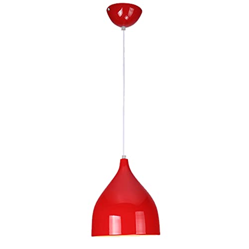 Mengjay Design Industrielle Vintage LED Pendelleuchte Hängeleuchte Φ 17cm für E27 Leuchtmittel, Farbe wählbar, für Wohnzimmer Esszimmer Restaurant Keller Untergeschoss usw (rot) von Mengjay