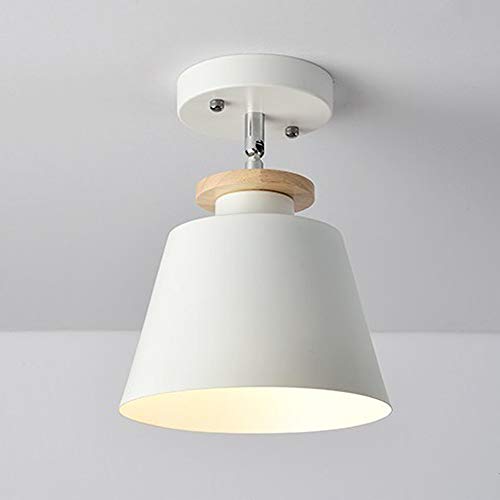 E27 LED Macaron Classic Moderne Deckenleuchte Bunte Pendelleuchte Einstellbarer Winkel Hängeleuchte Metall Deckenlampe Schmiedeeisen Lampenschirm für Gang Korridor Küche Bar Restaurant Cafe (Weiß) von Mengjay