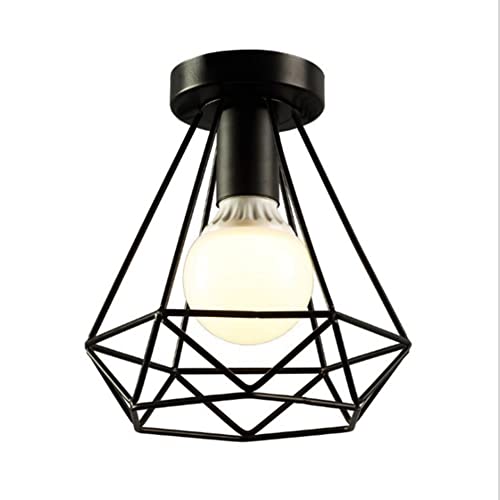 E27 Vintage Deckenleuchte, Geometrischen Käfig Eisen Draht Lampenschirm Deckenlampe, Retro Industrielle Stehlampe Pendelleuchte für Küchen Loft Flur Schlafzimmer Bar Café Laden Salon Restaurant (F) von Mengjay