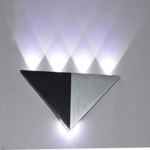 LED Wandleuchte,5W Spot Light Dreieck Perfekt Wandleuchten, aus Aluminum up down Flurlampe Wandbeleuchtung Treppenleuchten Im Freien innen，Coffee，Bar，Restaurant，Wohnzimmer (Kaltweiß, 6000K) von Mengjay