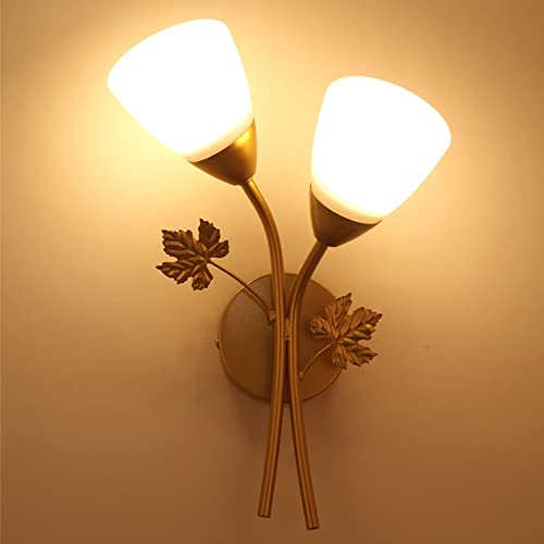 Mengjay LED Wandleuchte Innen, Modernes Design Dekorative Wandlampe, für Badezimmer, Wohnzimmer, Schlafzimmer, Flur(Glühbirne nicht im Lieferumfang enthalten) Gold von Mengjay