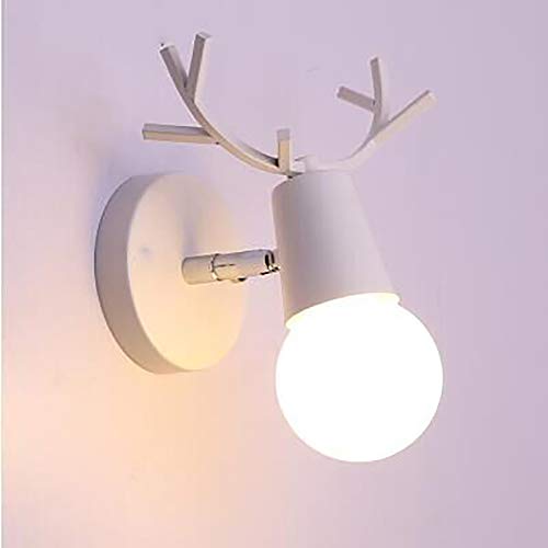 Mengjay LED Wandleuchte innen Lampe Wandlampe Pendelleuchte Wandbeleuchtung E27 mit einstellbarem Kopf vintage Industrielampe für Café Gallerie Schlafzimmer Wohnzimmer Bar Flurlampe (Weiß) von Mengjay