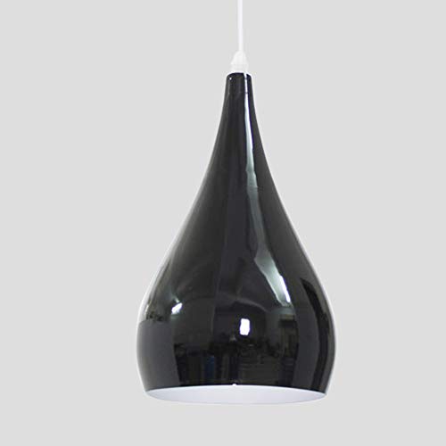 Loft Kronleuchter Pendelleuchte Dachboden Beleuchtung Aluminium Lampenschirm Wohnzimmer Esszimmer Café Bar Dekoration Lampen E27 Fassung Ø16cm Hängeleuchte (Schwarz) von Mengjay