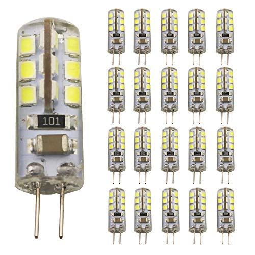 Mengjay®, 20X G4 LED Lampe， 3 Watt AC 220V LED，Leuchtmittel, 24 SMD 2835， Leds 360° Abstrahlwinkel,Cold Weiß 3000K von Mengjay