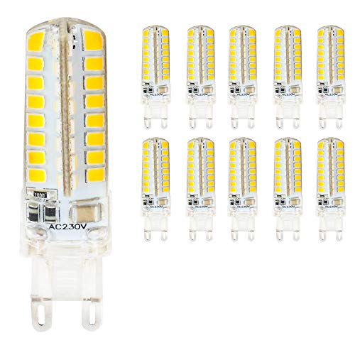 Mengjay® 10 Stück - G9 LED Leuchtmittel 4.5Watt 64 SMD 2835 Energiesparlampe Stiftsockel Lampe Birne 380-400Lumen 360 Abstrahlwinkel AC200-240V Warmweiß von Mengjay