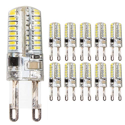 Mengjay® 10 Stück - LED lampen G9 3Watt LED Leuchtmittel 64 * 3014 SMD LEDs Warmweiß HI-Power energiesparlampen AC200-240V (Ø15.9×49mm) von Mengjay