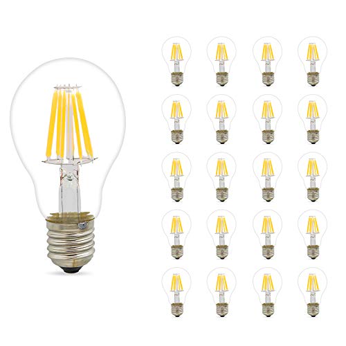 Mengjay® 20x 8W A60 Schraube E27 LED Glühfaden Retro Birnen Warmweißes 2300-3000k GLS A60 LED Antike Klar Birne 65W Glühlampe Equivalent (Nicht Dimmbar) - von Mengjay