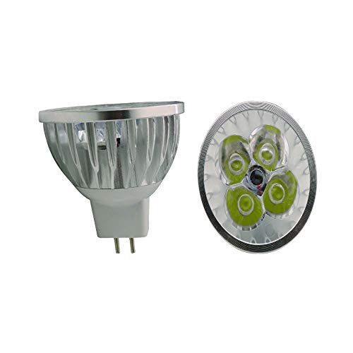 Mengjay 1 Stück MR16 AC/DC12V LED Lampe, 4W Cold weiß 7000K 300Lumen, 60º Beleuchtungswinkel， CRI:80，（Auto aluminium Lampenbecher） von Mengjay