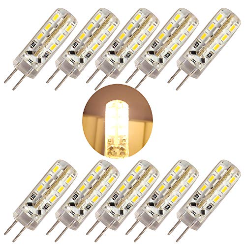 Mengjay 10 Stück G4 LED Birne, 1.5W (15W Halogen Äquivalent), 120 LM, 3000K Warmweiß, DC 12V von Mengjay