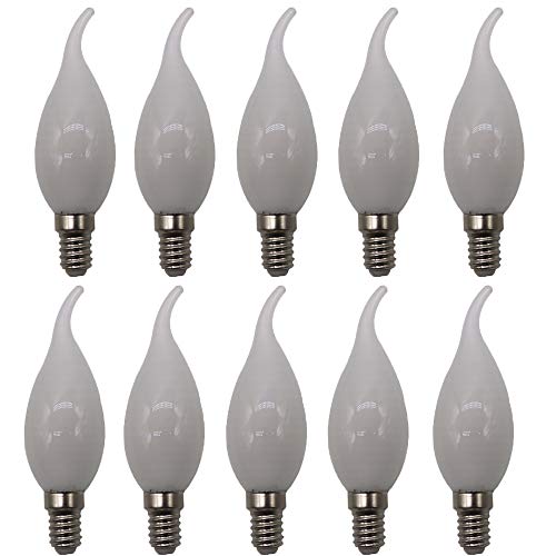 Mengjay 10Pcs 5W E14 LED Kerze Lampe für Kronleuchter, E14 Glühfaden Retrofit Classic, ersetzt 50W Glühlampe, Warmweiß 2700-3000K Energiesparlampe, Glas, 360° Abstrahlwinkel von Mengjay