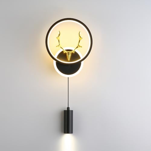 Mengjay 17W Modern Wandleuchte LED Dimmbar Innen Wandlampe LED Wandbeleuchtung für Schlafzimmer Nachttisch Wohnzimmer Flur Lounge Treppen Korridor (Schwarz) von Mengjay