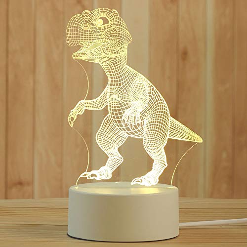 Mengjay 3D Illusions Lampe LED Nachtlicht Schreibtischlampe Nachttischlampe Stimmungslicht Tischlampe Tischleuchte für Schlafzimmer Kinder Weihnachten Geburtstag Geschenk, Dinosaurier von Mengjay