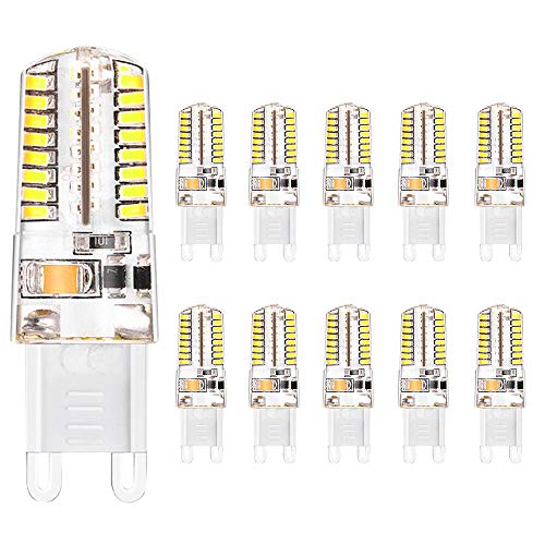 Mengjay 4W G9 LED Lampe, 320 Lumen, 6000k Kaltweiß Kein Flackern LED Leuchtmittel, Nicht Dimmbar 360 Grad Winkel, Ersatz 30W G9 Halogenlampe, 10er Pack von Mengjay