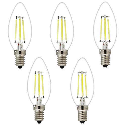 Mengjay 5 Stück E14 LED Birnen Kerzenform Ersetzt 30W Glühbirne 4W 360LM Kaltweiß 6000K,LED Kerzenlampe Kronleuchter Kerzenleuchten Mengjay 5 Stück E14 LED Birnen Kerzenform Ersetzt 30W Glühbirne 4W 360LM Kaltweiß 6000K,LED Kerzenlampe Kronleuchter Kerzenleuchten von Mengjay