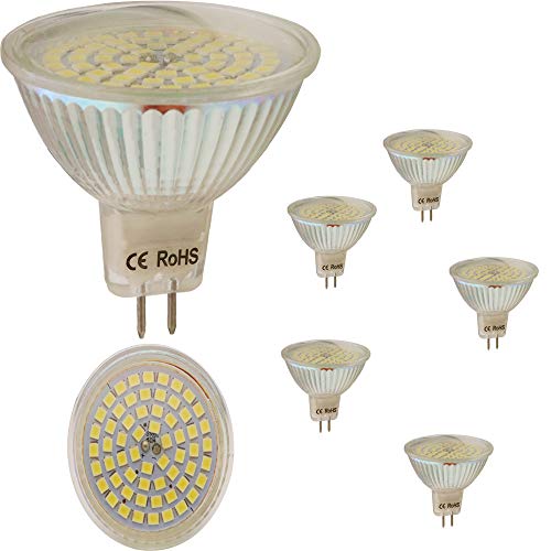 Mengjay 5 Stück MR16 3W LED Lampen Birnen Cold weiß (7000k) ，60 SMD 2835, 320 lumen, AC/DC 12V, Led - Winkel 120 °, CRI:80 ，Kein Stroboskop effekt von Mengjay