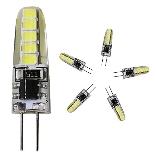 Mengjay 5XG4 LED Birne,Cold White 3W 12V,Leuchte Ersatz für Halogenlampen 25W, 10 SMD 2835, AC 12 V, 240 Lumen 360 Grad LED Leuchtmittel von Mengjay