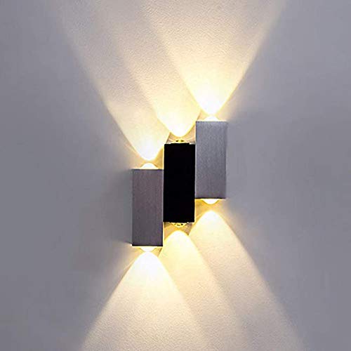 Mengjay 6W Moderne LED Wandleuchte,aus Aluminium Innen Up Down Wandlampe，Wandbeleuchtung für Wohnzimmer Schlafzimmer Flur Treppenhaus Loft Coffee Bar. (Warmweiß) von Mengjay