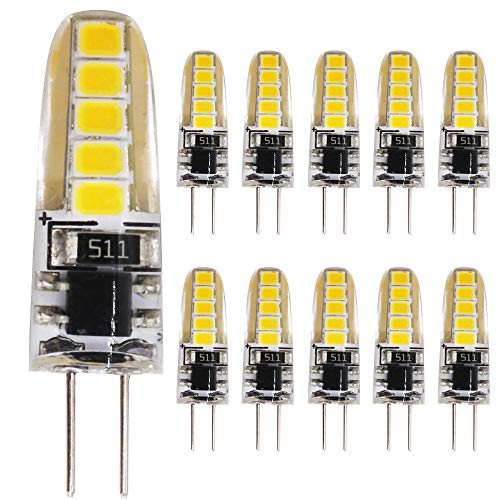 Mengjay AC 220V 10 Stück G4 LED Birne, 3W warmweiß (2700K), 240LM, 360 Grad Beleuchtungswinkel. (G4 10 2835 Lampenperlen) von Mengjay