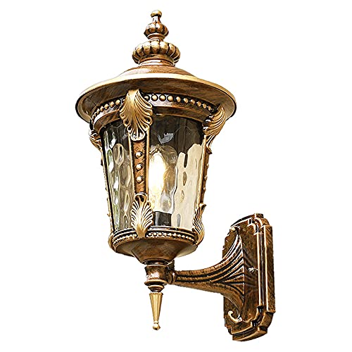 Mengjay Aluminiumguss Wasserdicht IP23 Außenwandleuchte Retro Vintage, Glas-Schirm Antik Außenlampe, Innen Und Außen Wandleuchte E27 Fassung Außenleuchte, Für Terrasse Balkon Treppen Garten (Small) von Mengjay