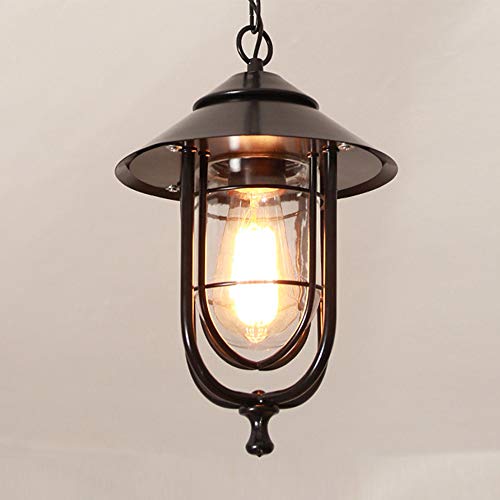 Mengjay Außen Hängelampe Vintage Schwarz Gartenlampe Wasserdicht E27 Pendellampe Höhenverstellbar Aluminum Aussenlampen für Terrasse Pavillon Hof Outdoor Pendant Light Esszimmer von Mengjay