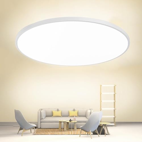 Mengjay Deckenlampe LED Deckenleuchte Flach Rund - IP44 Modern Badezimmer Lampe Badlampe Decke Küchenlampe für Bad Flur Schlafzimmer Balkon Wohnzimmer Küche Keller Lampe Ultra Dünn (Weiß, 23cm) von Mengjay