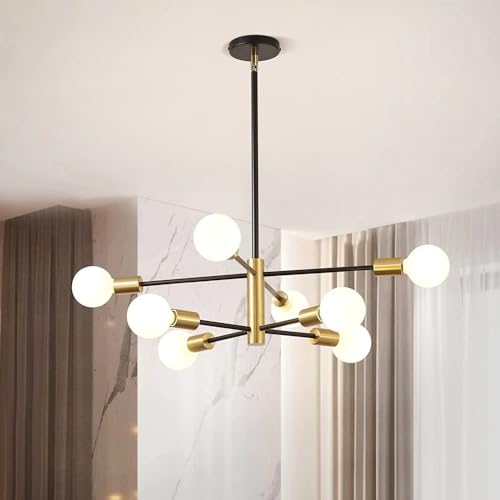 Mengjay Deckenleuchte Vintage Industrielle,Moderne Sputnik Kronleuchter Deckenleuchte,8 flammig E27 Fassung Pendelleuchte Retro Hängeleuchte für Wohnzimmer Küche Esszimmer Schlafzimmer (8 Lampen) von Mengjay