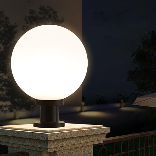 Mengjay E27 Sockelleuchte Außen Wegeleuchten Schwarz Garten Pollerleuchte Außen Wasserdichte Standleuchte Außenleuchte Gartenlampe Modern Terrasse Spalte-Lampe Rasenlampe (25cm) von Mengjay