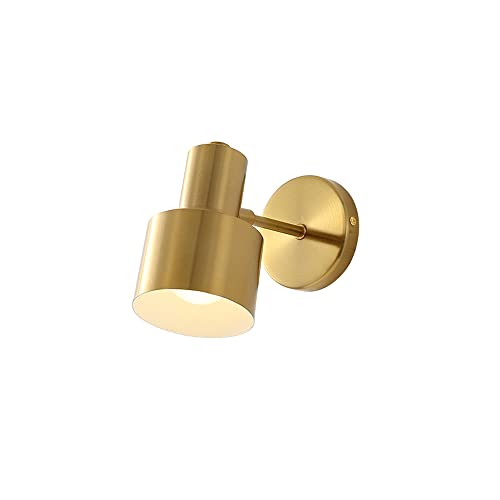 Mengjay E27 Wandstrahler 1 Flammig Gold Wandleuchte Innen Vintage Wandspot aus Metall Schwenkbar Wandlampe Retro Deckenstrahler für Küche Wohnzimmer Schlafzimmer max. 60 Watt Ohne Leuchtmittel von Mengjay