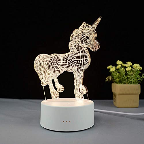 Mengjay Einhorn 3D Lampe, Einhorn Deko Licht, Einhorn Kinder Geschenk, 3D Einhorn Nachtlicht,für Geburtstagsgeschenk oder Wohnaccessoires 3D Einhorn Led Einhorn 7 Jährige Mädchen Geschenk. von Mengjay