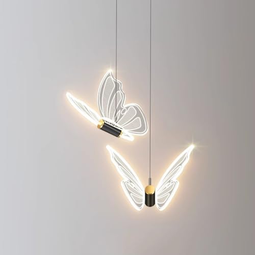 Mengjay Esszimmerlampen Esstischlampe LED Pendelleuchten Höhenverstellbar Designer Hängeleuchte Dreifarbtemperatur Dimmbar LED Hängelampe Wohnzimmer Esstisch Küchen Lampen (B, 2xFlammige) von Mengjay