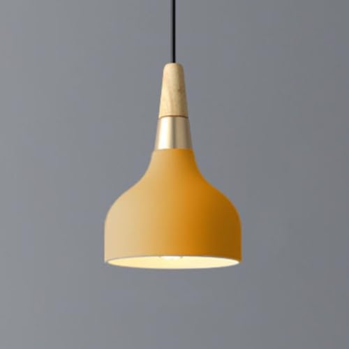 Mengjay Hängelampe Retro E27 Hängeleuchte Moderne Hut Deckenleuchte,Industrielle Pendelleuchte Deckenleuchte Hängend für Schlafzimmer Wohnzimmer Esstisch Küchenlampe Suspension Metall (Gelb) von Mengjay