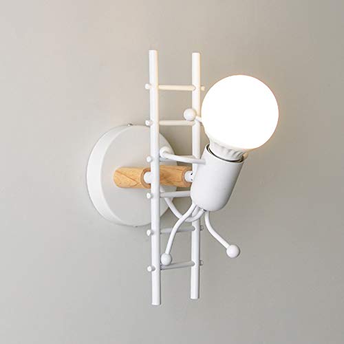 Mengjay- Humanoid Kreative Wandleuchte Innen Wandlampe Modern Kerze Wandleuchte Max 60W E27 Basis Eisen Halter für Schlafzimmer, Kinderzimmer, Wohnzimmer, Treppe, Flur, Restaurant, Weiß Mengjay- Humanoid Kreative Wandleuchte Innen Wandlampe Modern Kerze Wandleuchte Max 60W E27 Basis Eisen Halter für Schlafzimmer, Kinderzimmer, Wohnzimmer, Treppe, Flur, Restaurant, Weiß von Mengjay