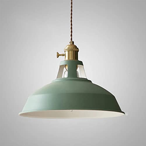 Mengjay Industrielle Pendelleuchte Vintage Deckenlampe Metall Hängelampe Eisen Lampenschirm E27 Fassung Hängeleuchte Für Küche Schlafzimmer Wohnzimmer (Green) von Mengjay