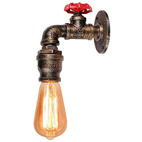 Mengjay Kreative Kerze Wandleuchte Vintage Industrielle Retro Wasserrohr Wandlampe Eisen Metall E27 60W Max für Restaurant, Café, Bar, Küche, Schlafzimmer, Bronze Farbe von Mengjay