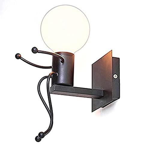 Mengjay Kreative Vintage Wandleuchte LED Industrie Retro Wandlampe Eisen E27 Halter Innen Art Deco für Bar, Schlafzimmer, Küche, Restaurant, Café, Flur. von Mengjay