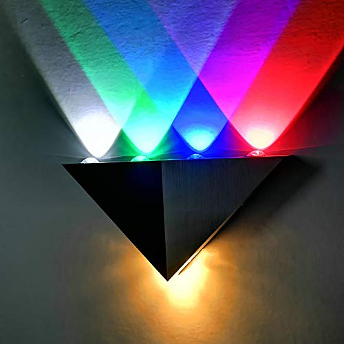 Mengjay LED 5W Wandleuchte Bunt Wandlampe Wandleuchten Dreieckig Flurlampe Wandbeleuchtung Treppenleuchten Designerlampen innen Aluminum von Mengjay