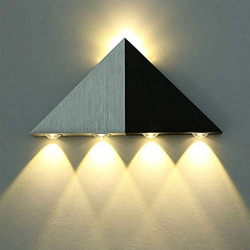 Mengjay LED 5W Wandleuchte aus Aluminum Wandlampe Dreieckig effektlampe up down Flurlampe Wandbeleuchtung Treppenleuchten (Warmes Weiß) von Mengjay