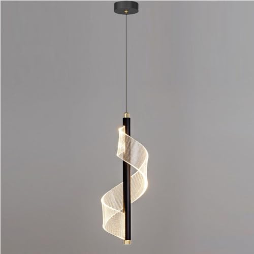 Mengjay LED Pendelleuchte Esstischlampe Dimmbar Insellampe Modern Esstisch Hängeleuchte Esszimmer Hängelampe,Wohnzimmerlampe hängend Höhenverstellbar Esstischlampe, Bürolampe (Schwarz (einzeln)) von Mengjay