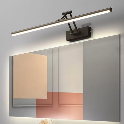 Mengjay LED Spiegellampe Bad,180 Grad Drehung Wandleuchte,Wandlampe Innen LED,Badlampe Wand,Wandbeleuchtung für Wohnzimmer Schlafzimmer Treppenhaus Flur,3 Farbtemperaturen (Schwarz (Länge 80 cm)) von Mengjay