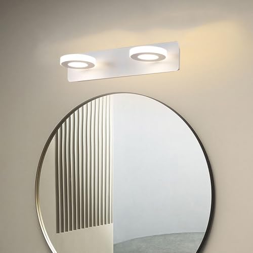 Mengjay LED Wandleuchte Innen Moderne, Spiegelleuchte für Badezimmer,3 Farbtemperaturen Wandbeleuchtung,Wandlampe für Wohnzimmer Schlafzimmer Treppenhaus Flur (2 Köpfe) von Mengjay