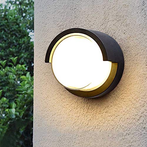 Mengjay LED-Wandleuchte Wandleuchte Außenwandleuchte Außenleuchte Außenlampe Wandlampe für Innen und Außen schwarz IP65 Warmweiß Lichtstrahl (12W 3000K) von Mengjay