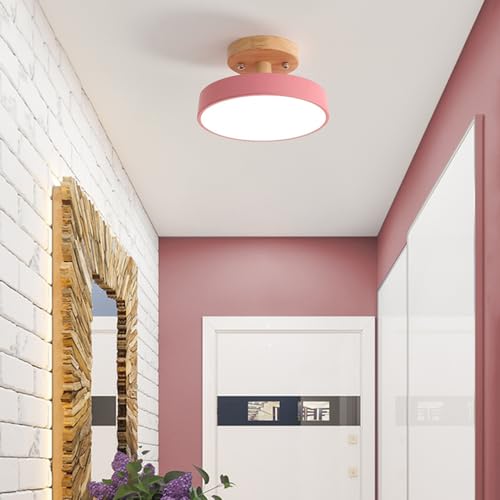 Mengjay Led Deckenleuchte,3 Farben Temperatur 3000/4000/6000K Deckenlampe Led, Led Lampen Deckenlampen FüR Wohnzimmer Schlafzimmer Kinderzimmer Flur KüChe Balkon BüRo 18Cm (Rosa) von Mengjay