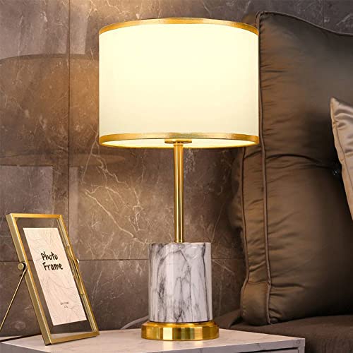 Mengjay Metall Tischlampe Lampenfuß Lampenschirm Nachttischlampe Tischleuchte,Moderne Tischlampe Tischleuchte Schlafzimmerlampe,E27 Nachttischlampe Stoffschirm Schreibtischlampe (Weiß) von Mengjay